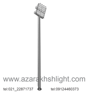 پایه چراغ استادیومی چندوجهی گالوانیزه گرم با قابلیت ثابت و متحرک، مناسب روشنایی استادیوم‌ها