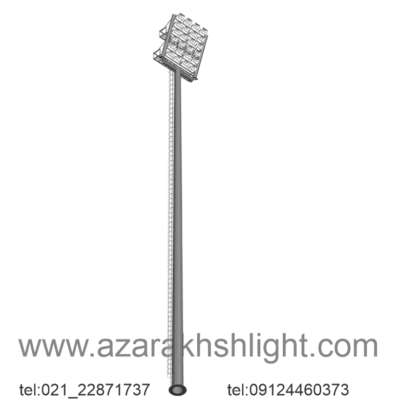 پایه چراغ استادیومی چندوجهی گالوانیزه گرم با قابلیت ثابت و متحرک، مناسب روشنایی استادیوم‌ها